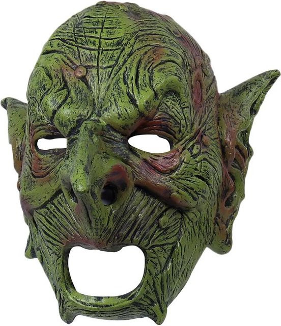 Happy Camp Goblin-Maske, Gesichtsmaske, Grün, Gummi - Bild 1