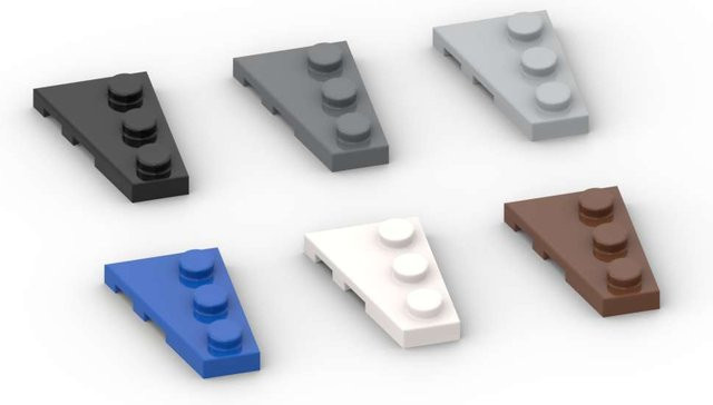 SixBricks Keil 3x2 Rechts Bausteine Platte, 10-teiliges Set - Bild 1