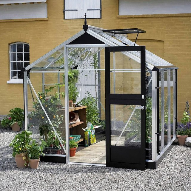 Juliana Gewächshaus Compact 5 Alu in Silber mit Sicherheitsglas und Satteldach für die Pflanzenzucht, 5 m² - Bild 1