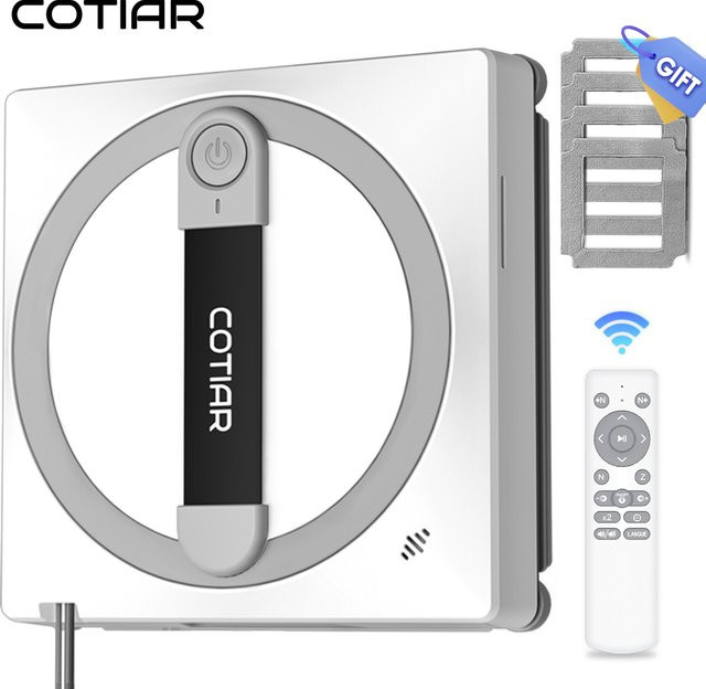 COTIAR Winbot W10 Roboter-Fensterreiniger mit 3100Pa Saugkraft, Smart Home App-Steuerung und Fernbedienung, Schwarz/Weiß - Bild 1