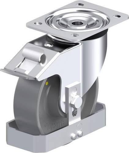 Blickle L-PO 160K-FI-ELS-FS Stahlblech-Lenkrolle in Silber mit 160 mm Rad-Durchmesser und 400 kg Tragfähigkeit - Bild 1