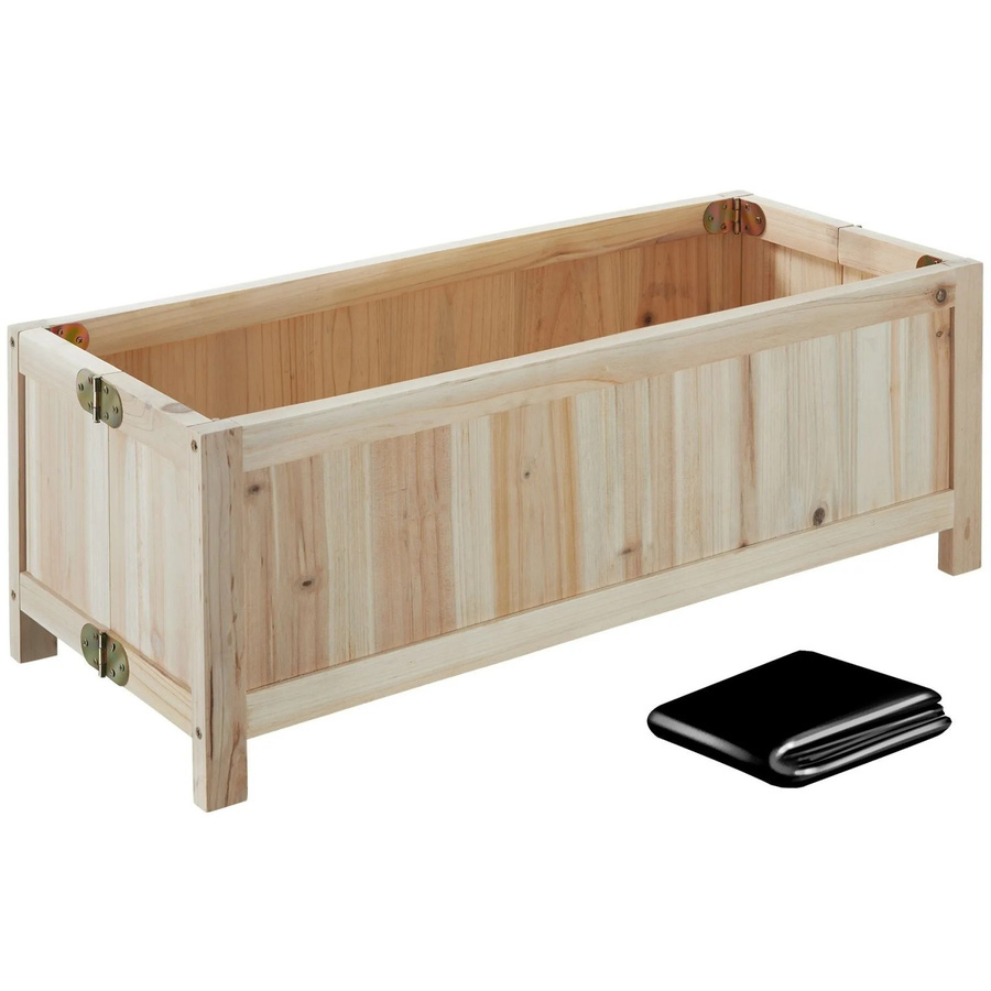 tectake Hochbeet Blomster klappbar aus Tannenholz in Braun, B/T/H: 70 x 30 x 25 cm - Bild 2