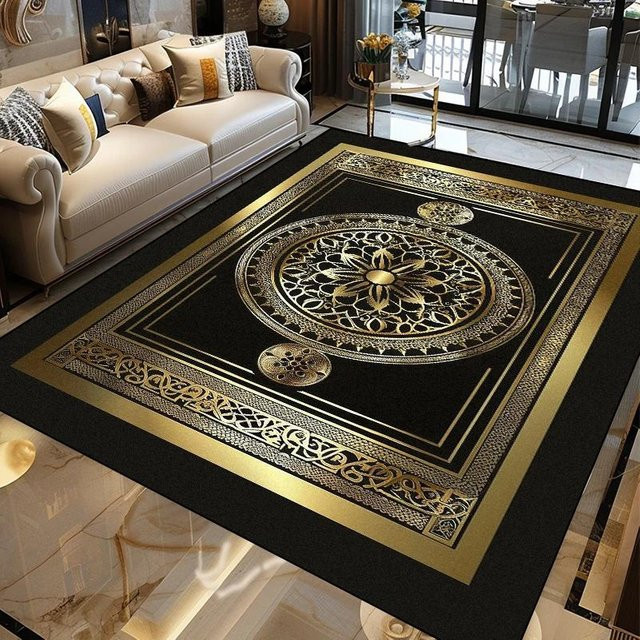 Karpetti Teppich in Gold und Schwarz mit abstraktem Design, B/B: 160 x 230 cm - Bild 1