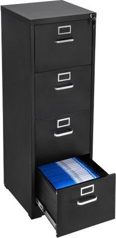 VEVOR Aktenschrank aus Metall mit 4 Schubladen und Schloss in Schwarz für Homeoffice und A4-Dokumente - Bild 1