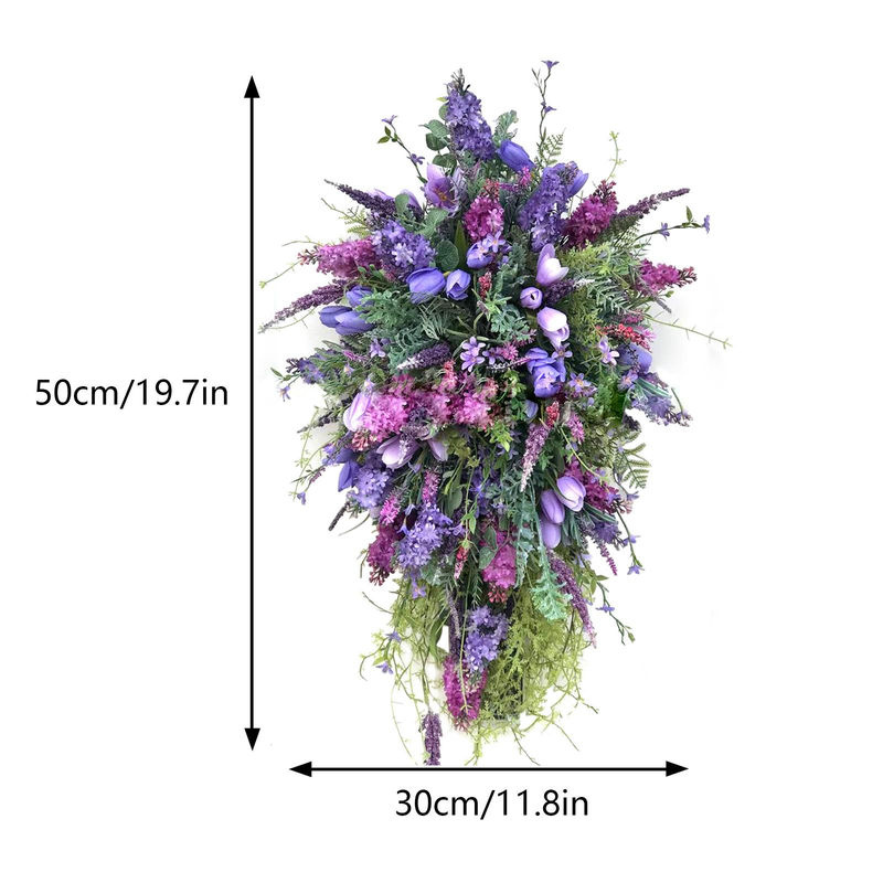 Tooarts Künstlicher Blumenkranz mit Hortensien in Mehrfarbig für Frühling und Sommer - Bild 3