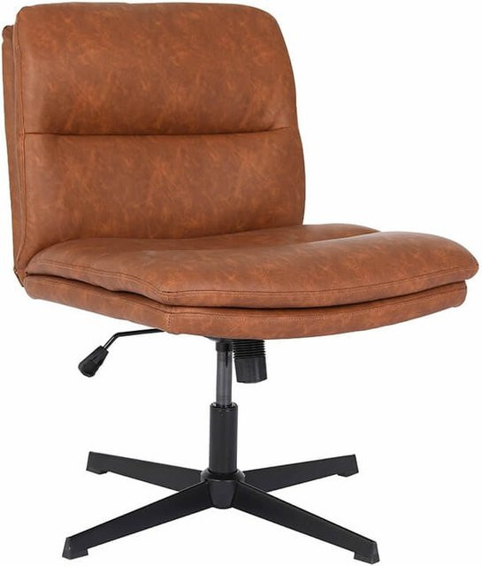 HOME DELUXE Retro-Drehstuhl LUYA höhenverstellbar in Braun mit Kunstleder - Bild 1