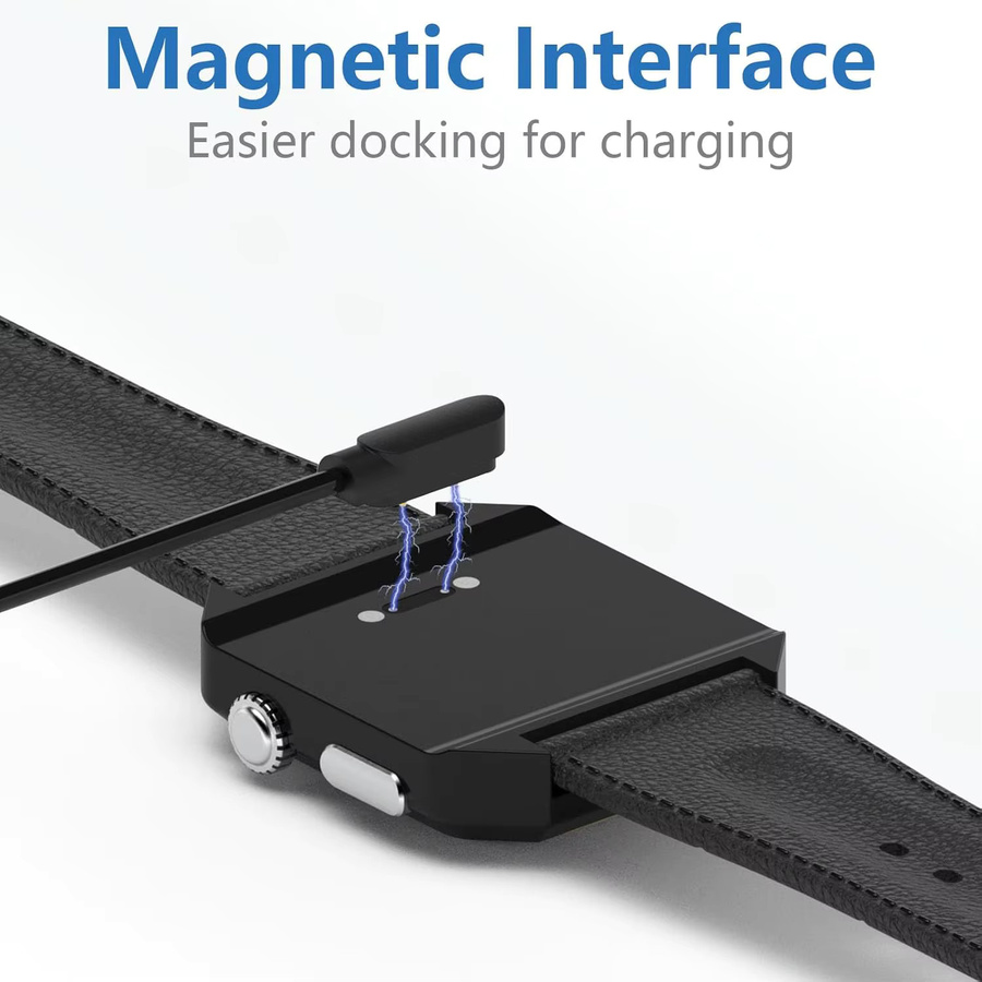 epairup Magnetisches Smartwatch-Ladegerät mit 2-poligem Kabelkontakt und 4,0 mm Abstand, USB-Ladekabel in Schwarz - Bild 3