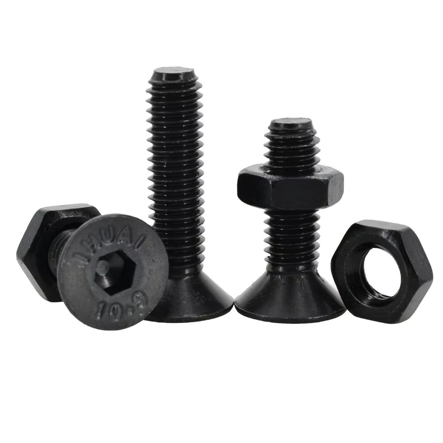 SAM ZHIHUI Senkkopfschrauben-Set aus schwarzem Kohlenstoffstahl, Güteklasse 10.9, Innensechskantschrauben mit Muttern, DIN7991, M2 M3 M4 M5 M6 - Bild 2