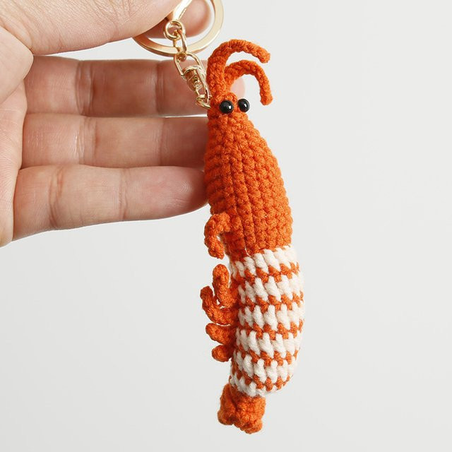 Schlüsselanhänger Garnelen-Puppe, gehäkelt, Clownfisch, Unisex - Bild 1
