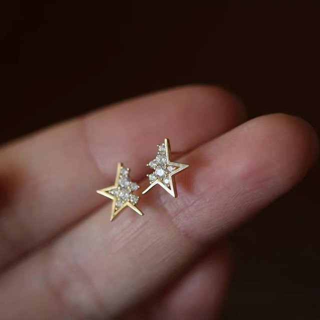 Lucky Star Jewelry Ohrstecker 925 Silber, Zirkonia, Damen, Sternförmig - Bild 1