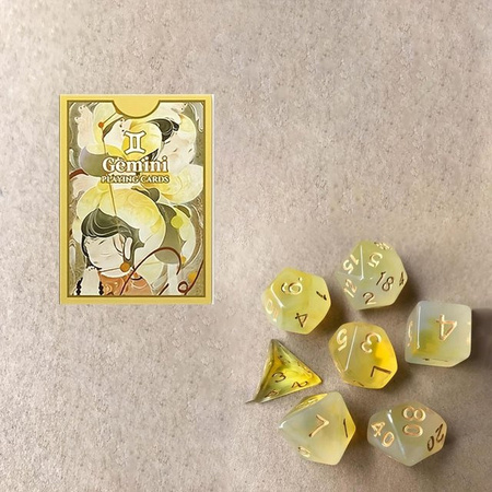SZ-Damai Gemini Spielkarten und Würfel Set, Gemini-Muster, 8-teiliges Set