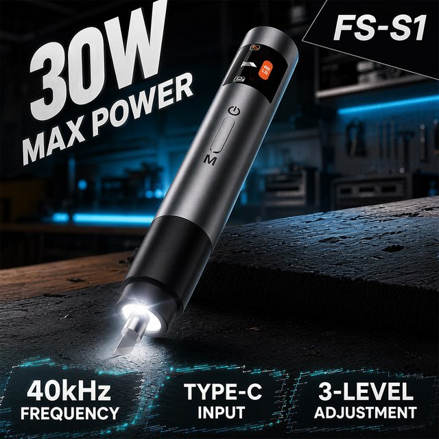 Airepair FS-S1 Ultraschall-Schneidemesser und Gravurwerkzeug für PVC und Holz ohne Batterie - Bild 1