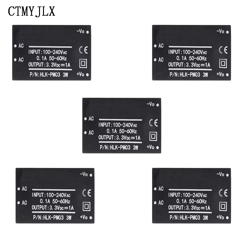 5 Stück HLK-PM01 HLK-PM03 HLK-PM12 Mini-Stromversorgungsmodul AC-DC 220 V auf 5 V/3,3 V/12 V für intelligente Haushaltsschalter in Schwarz - Bild 2