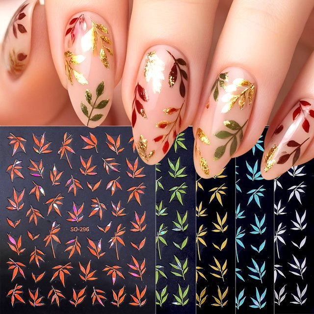 SWEET TREND Nail Art Aufkleber, 5er Set, Blätter-Design - Bild 1