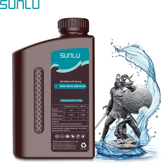 SUNLU ABS-ähnliches wasserwaschbares 3D-Harz in Weiß für LCD- und DLP-Drucker - Bild 1