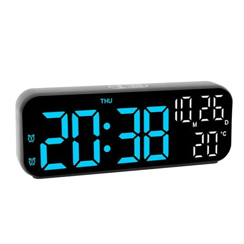 CosyHome Digitale Tischuhr mit Doppel-Display, Sprachsteuerung und LED-Anzeige in Blau, inklusive Datum, Temperatur und Countdown-Funktion - Bild 7