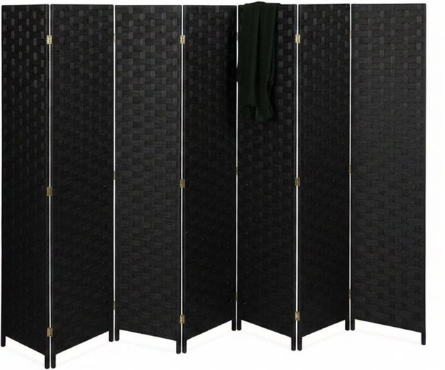 Relaxdays Paravent aus Holz in Schwarz, 8-teilig faltbar, B/H/T: 320 x 170 x 2 cm - Bild 1
