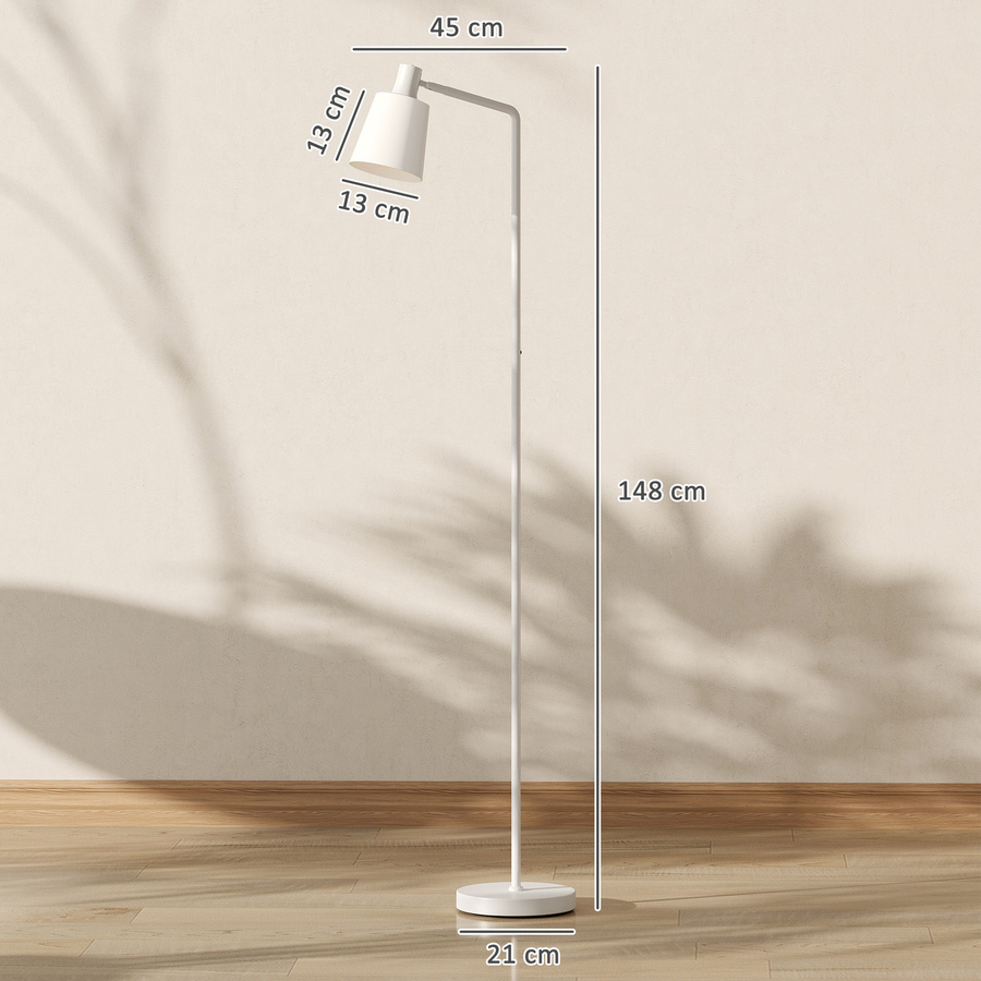 HOMCOM Dimmbare LED-Stehleuchte in Weiß, moderne Stehleuchte mit 3 Farbtemperaturen und E27-Fassung für Wohnzimmer, Schlafzimmer oder Büro - Bild 2