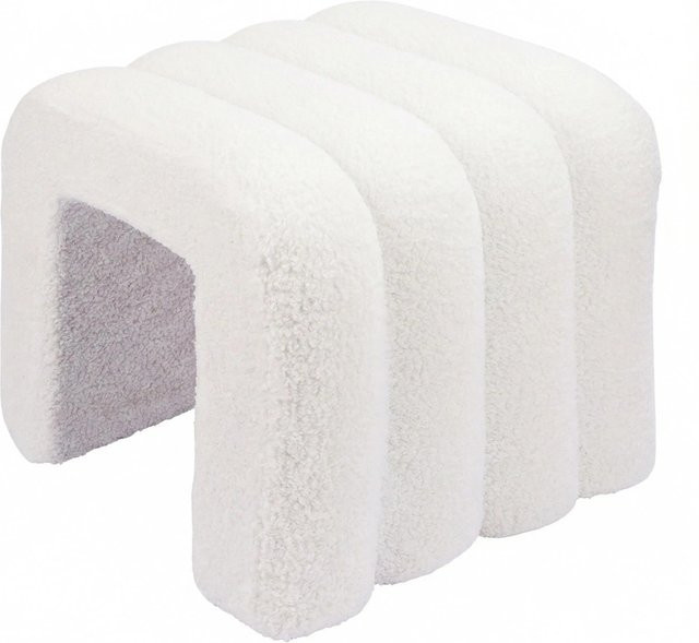 Gepolsterter Sitzhocker Relaxdays in Weiß aus Polyester mit Kiefernholz-Gestell, B/T/H: 40 x 40 x 40 cm - Bild 1