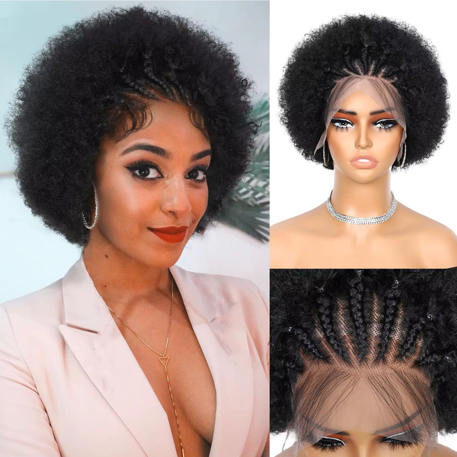Dula A Hair Echthaar Perücke, Cornrow Afro Spitze Frontal, Damen - Bild 2