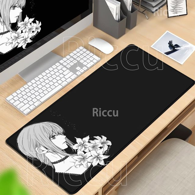 Riccu Mauspad Chainsaw Man Stil Anime Kawaii Girls Yoru Reze B/B/H: 90 x 40 cm - Bild 1