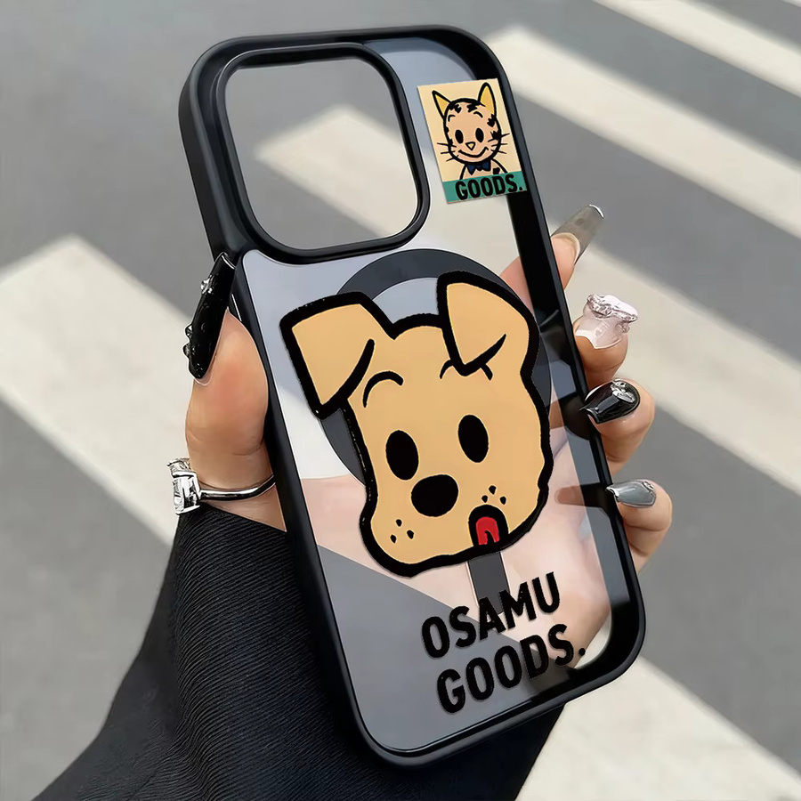 Caynes Stoßfeste Magnetische iPhone Hülle mit Cartoon Hund Design in Transparent aus Acryl für iPhone 17 16 15 14 13 12 11 Pro Max und Air - Bild 1