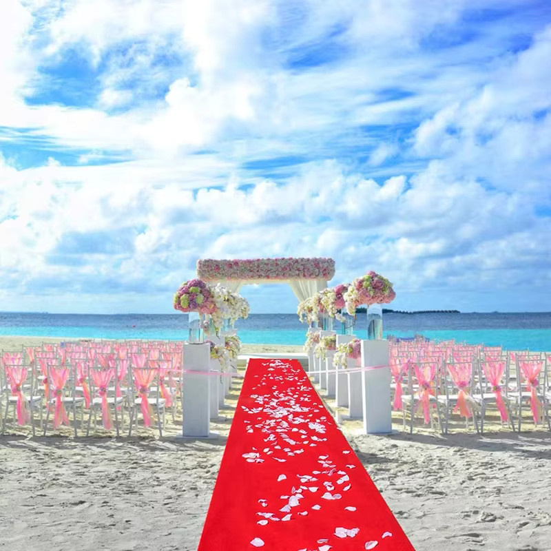 Rutschfester Teppichläufer für Zeremonien und Hochzeiten in Rot, Weiß oder Schwarz - Bild 1