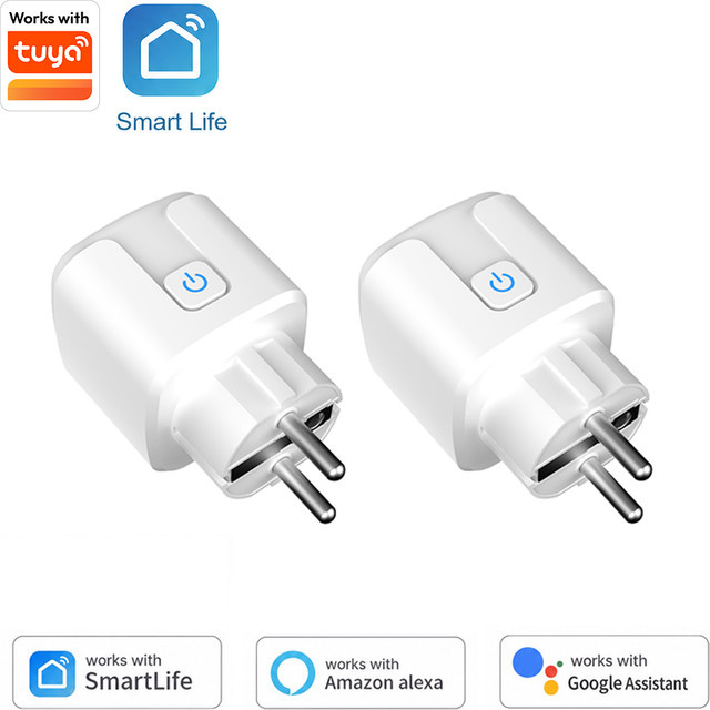 Tuya Smart Plug EU mit WLAN und Energieverbrauchsüberwachung, kompatibel mit Google Home und Alexa, Weiß - Bild 1