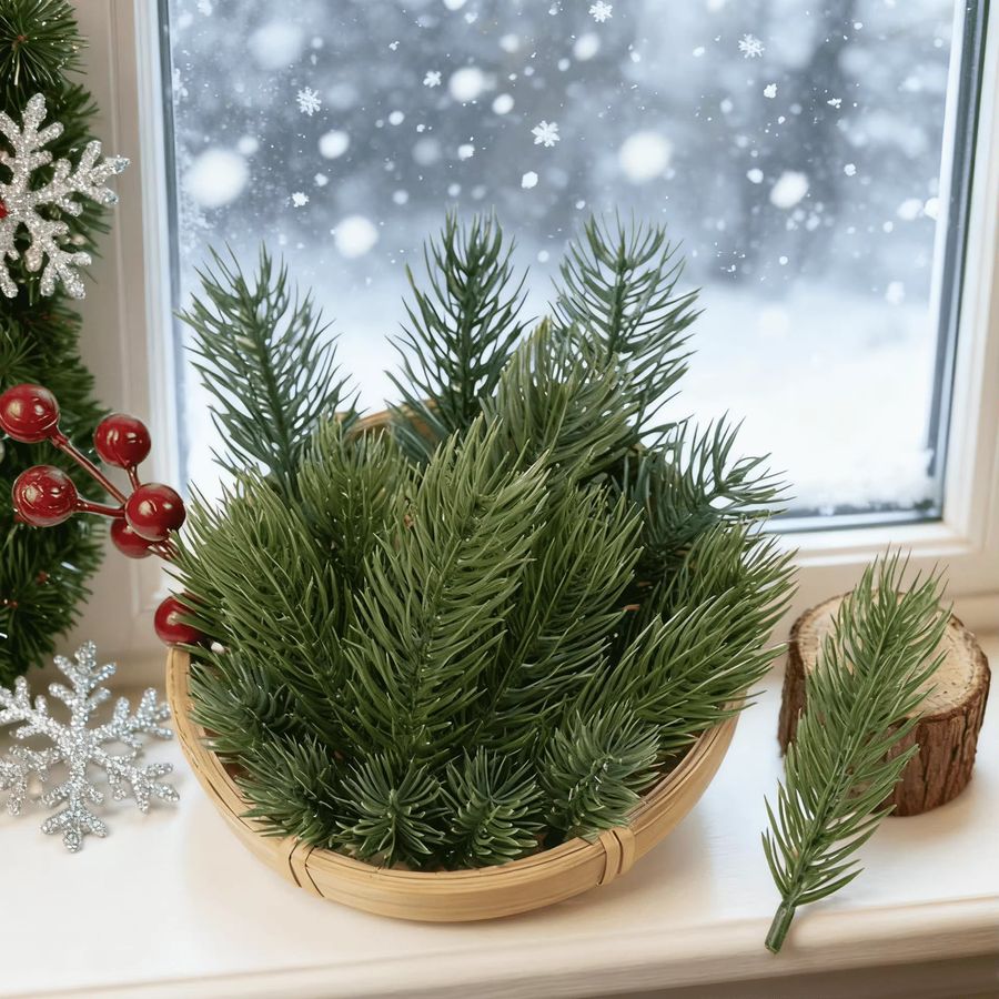 Künstliche Kiefernnadeln aus Kunststoff in Grün für Weihnachtsdekoration, Kränze und Garten-Deko - Bild 3
