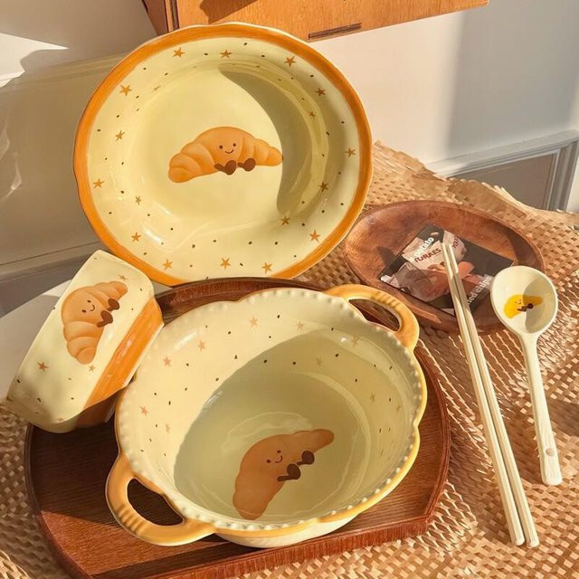 ZISIZ Obst-Croissant 5-teiliges Keramik-Geschirrset in Orange - Bild 1