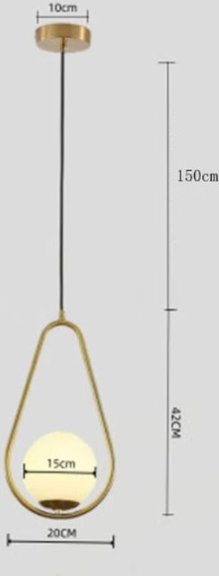 Elegant Living House LED-Glaskugel-Pendelleuchte in Gold/Messing und Weiß mit warmweißem Licht - Bild 1