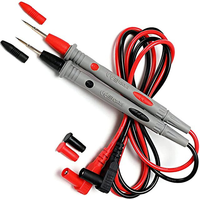 Multimeter Voltmeter Kabel Set mit Ultra Feinen Nadel-Sonden in Rot und Gold für Amperemeter und Tester - Bild 1