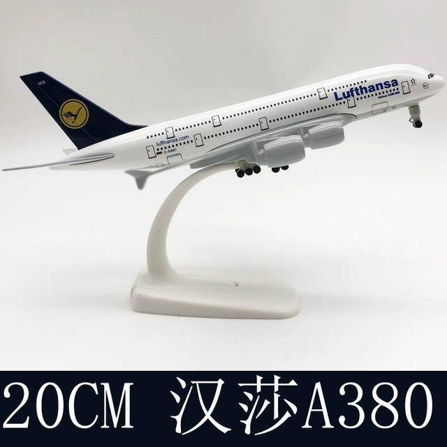 ZOCO Lufthansa Airways A380 Flugzeug Modell aus Legierung im Maßstab 1:400, Länge: 20 cm - Bild 1