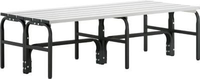 Sypro Umkleidebank aus Edelstahlrohr und Alu in Anthrazit, Breite: 150 cm - Bild 1