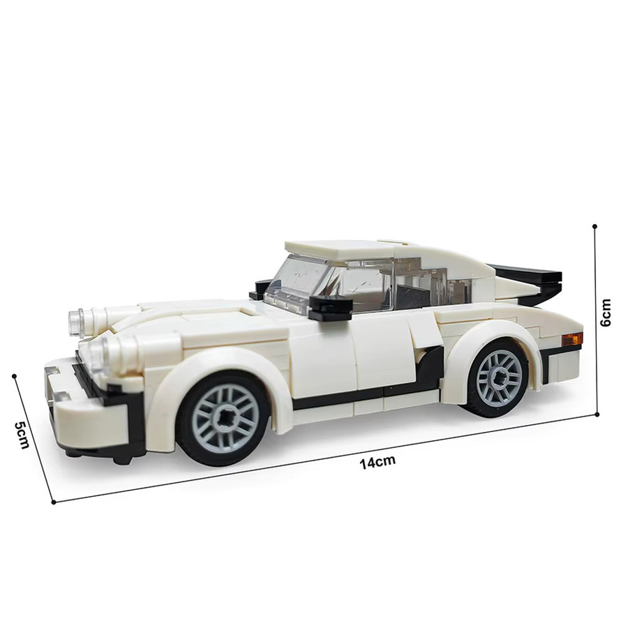 Doubuilt Klassische Gelb-Weiße Rennwagen-Bausteine, Fahrzeuge - Bild 1
