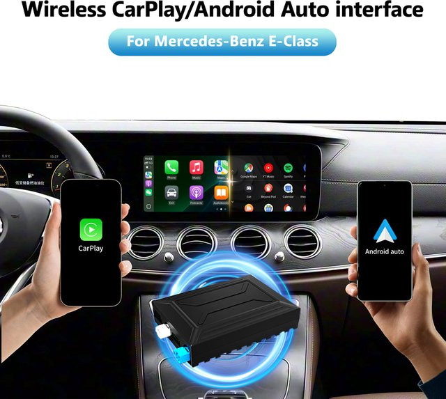 ENJOYLEPAI Kabelloses CarPlay und Android Auto Interface für Mercedes Benz C E S CLS G Klasse 2019-2021 NTG5.5 OEM Bildschirm-Upgrade in Schwarz - Bild 1