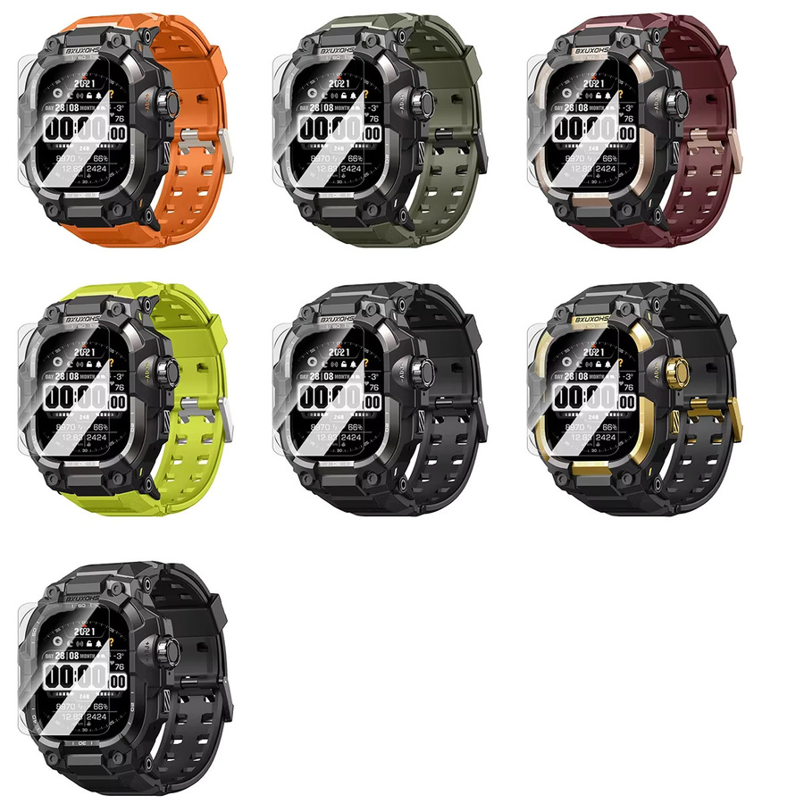 OAKCHARM Armband und Hülle für Apple Watch, Edelstahl, Silikon, Schwarz, Unisex - Bild 4