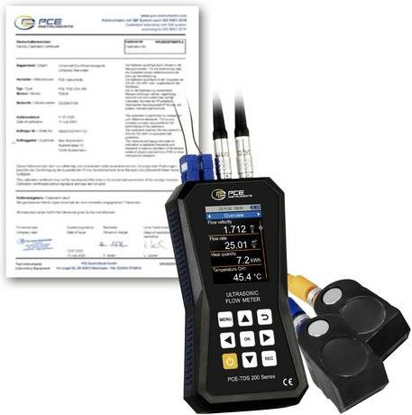 PCE Instruments Ultraschall-Durchflussmessgerät PCE-TDS 200+ M-ICA in Schwarz mit Sensoren und Wärmemengenmessung - Bild 1