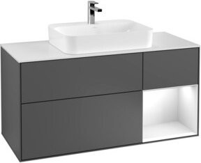V&B Waschtischunterschrank Finion mit Wandbeleuchtung in Anthrazit, Breite: 120 cm, Tiefe: 50,1 cm, Höhe: 50,1 cm - Bild 1