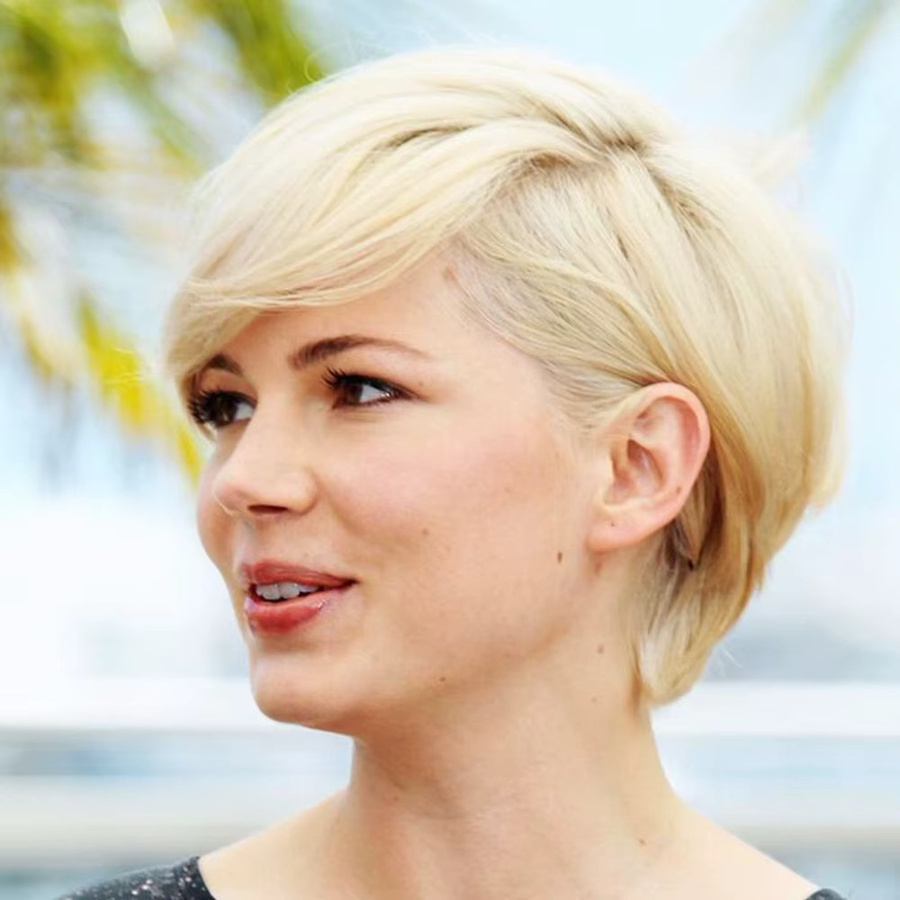 OYM HAIR Haarperücke Pixie Cut, 6 Zoll, Blonde, Glatte Brasilianisches Haar - Bild 2