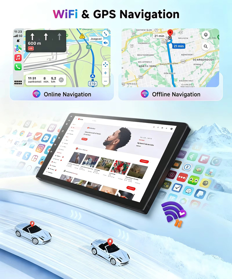 ESSGOO Android 15 Autoradio mit 10 Zoll Display für Mercedes Vito W447 2014-2020, Kabelloses CarPlay, Bluetooth, GPS, WiFi und Navi in Schwarz - Bild 4