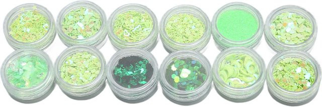 GoolRC Nail Art Glitzer Pailletten Set, grün, glänzend, Unisex - Bild 1