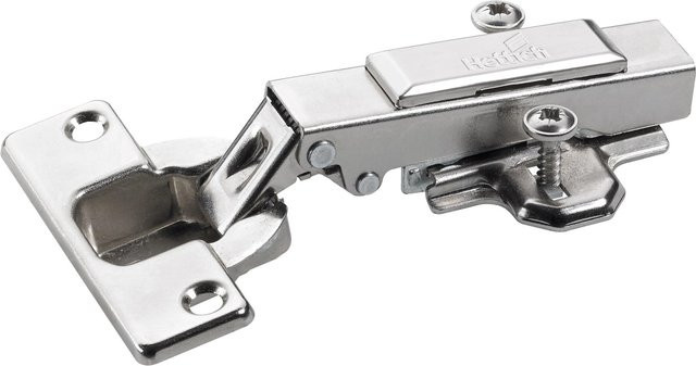 Hettich Intermat Topfscharnier mit Klipsmontage, Vollüberdeckung, Nickel Plated Silber, 12 Stück - Bild 1