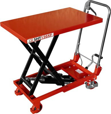 Holzmann-Maschinen Scheren-Hubtischwagen in Rot mit einer Tragfähigkeit von 150 kg, Gabellänge: 74 cm, Gabelweite: 50 cm - Bild 1