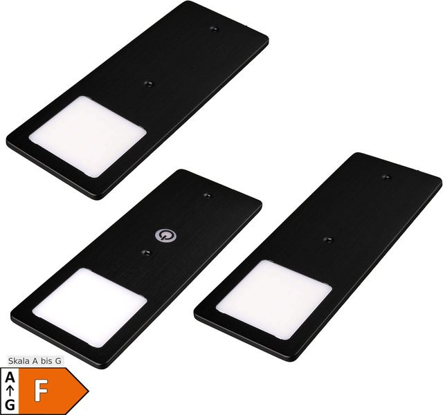 Kalb LED Unterbauleuchten 3er Set Schwarz mit Touchdimmfunktion, 5W, Neutralweiß - Bild 1