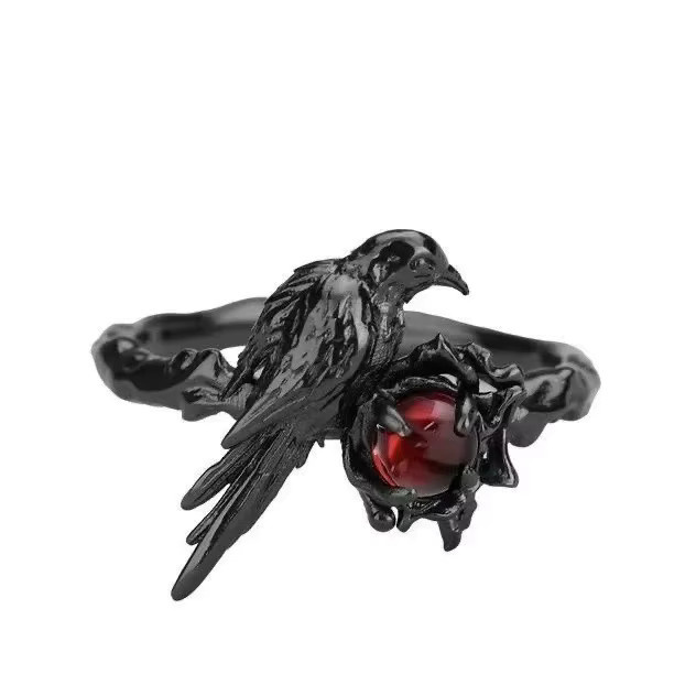 imixlot Ringe, Schwarz, Kristall, Unisex, Verstellbare Öffnung - Bild 5