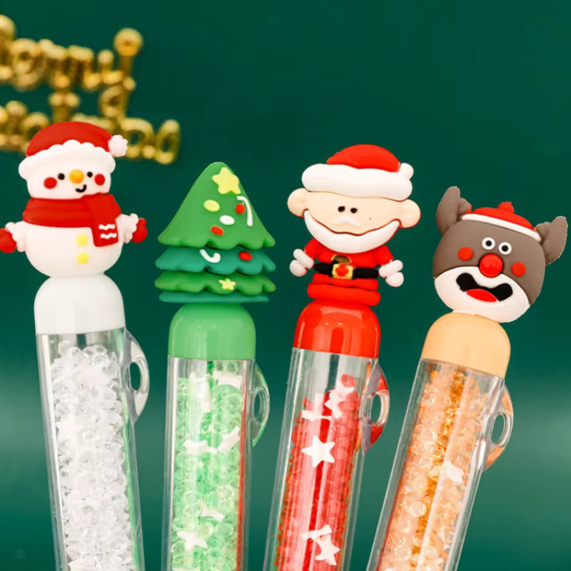Weihnachts-Gelstift aus Silikon mit schwarzer Tinte in Mehrfarben-Design - Bild 3