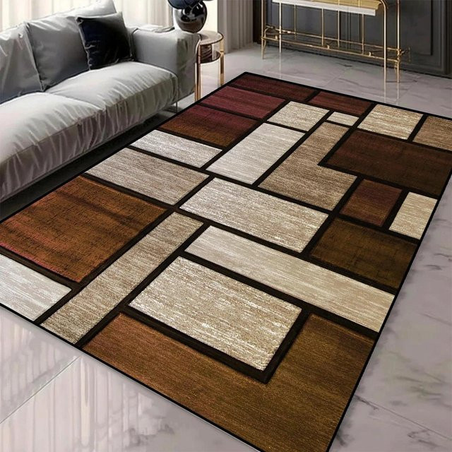 Karpetti Geometrie Teppich in Mehrfarbig, moderner Wohnzimmerteppich aus Polyester, B/T: 80 x 120 cm - Bild 1