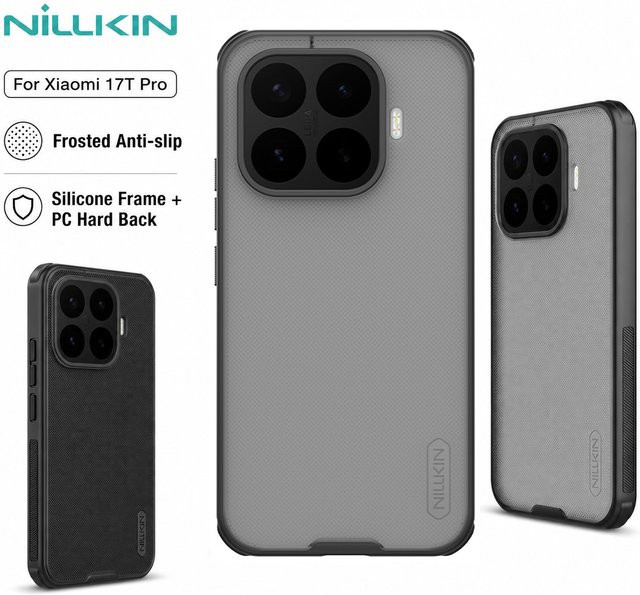 NILLKIN Frosted Shield Pro Schutzhülle für Xiaomi 17T und Xiaomi 17T Pro aus TPU und PC in Grau - Bild 1