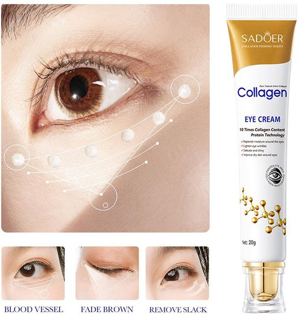 SADOER Kollagen Roll-On Augencreme mit Hyaluronsäure - Bild 1